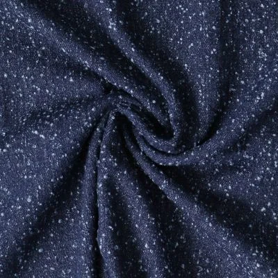 Tissu Jean Denim griffé Bleu foncé - Par 10 cm