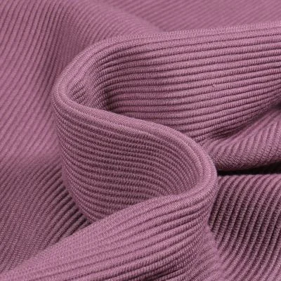 Tissu Jersey côtelé Ottoman uni  Mauve - Par 10 cm