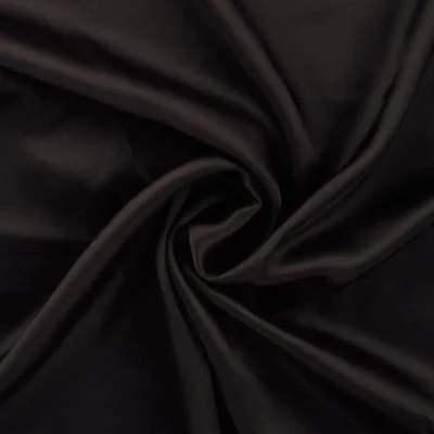 Tissu Satin de Viscose uni Noir - Par 10 cm