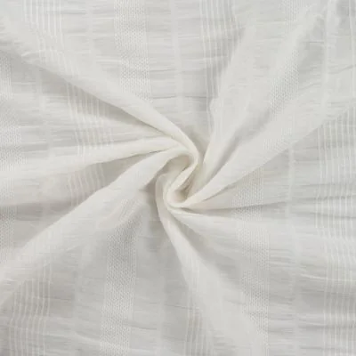 Tissu Coton Smocké uni Blanc cassé - Par 10 cm