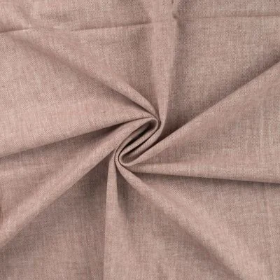 Tissu Lin Coton Chevrons chiné Marron clair - Par 10 cm