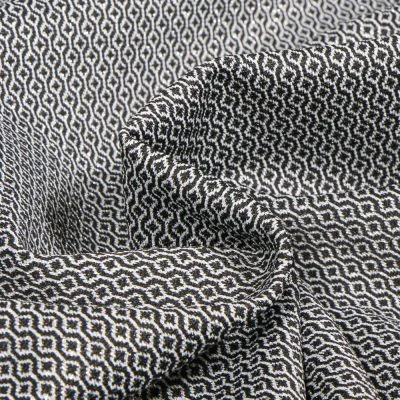 Tissu Jacquard extensible Alvé sur fond Noir - Par 10 cm