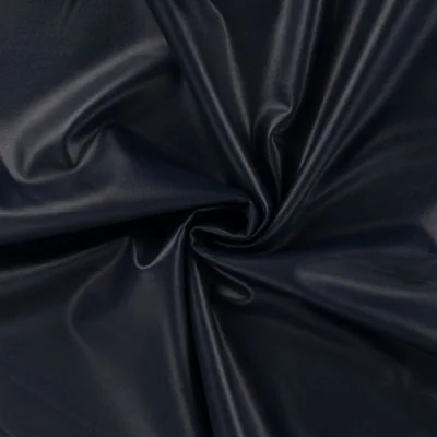 Tissu Simili cuir souple uni Bleu marine - Par 10 cm