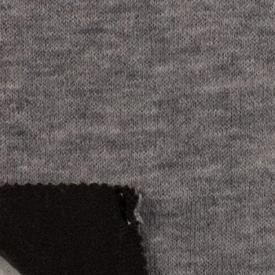Tissu Maille Jersey double face chiné Gris - Par 10 cm