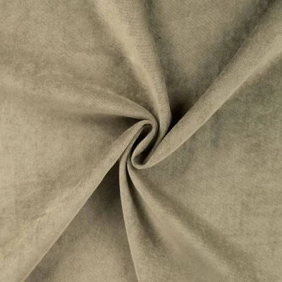 Tissu Velours tissé uni Vert kaki - Par 10 cm