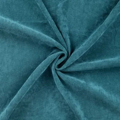Tissu Velours tissé uni Bleu pétrole - Par 10 cm