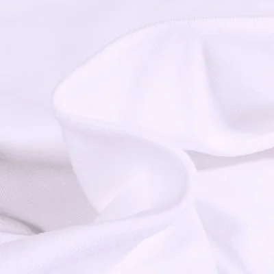 Tissu Jersey Bord côte uni Blanc - Par 10 cm