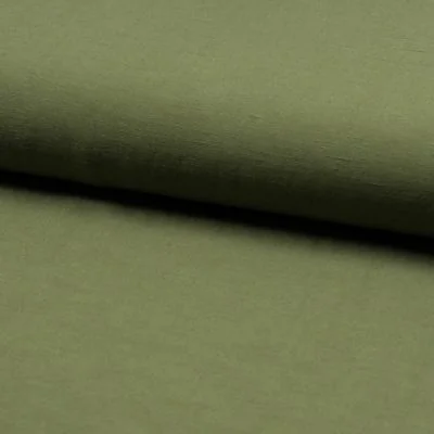 Tissu Viscose lin Santorini Vert kaki - Par 10 cm