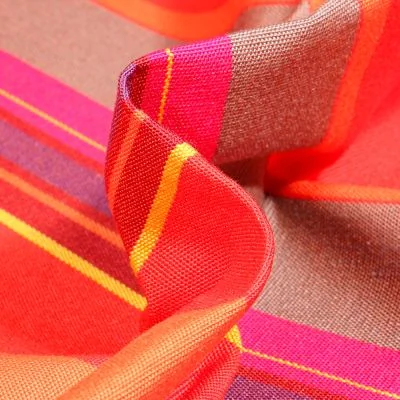 Tissu Toile extérieure grande largeur Dralon St Tropez sur fond Rouge - Par 10 cm