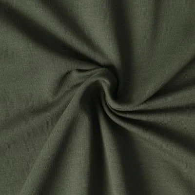 Tissu Sweat léger Soline sur fond Vert kaki - Par 10 cm