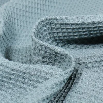 Tissu Nid d&#039;abeille uni Bleu céladon - Par 10 cm