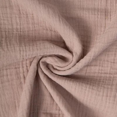 Tissu Double gaze de coton uni Beige sable - Par 10 cm