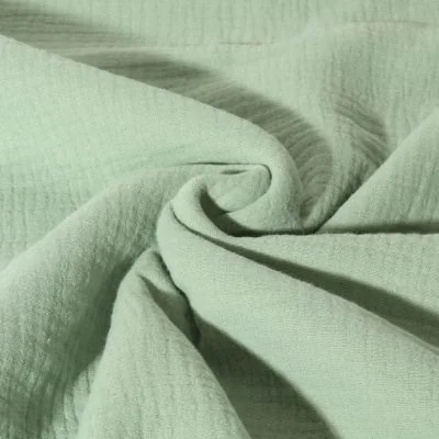 Tissu Triple gaze de coton Vert d&#039;eau - Par 10 cm