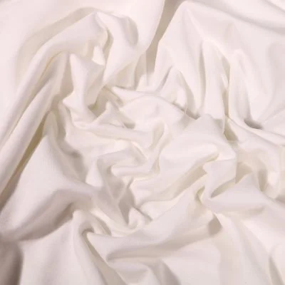 Tissu Jersey Bambou uni Ecru - Par 10 cm