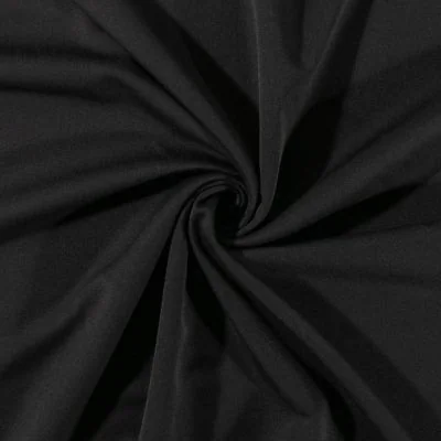 Tissu Gabardine de viscose uni Noir - Par 10 cm