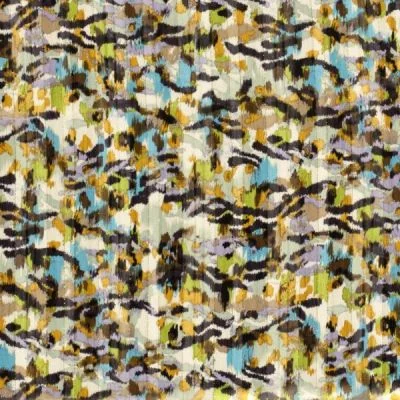 Tissu Mousseline lurex abstraits Blanc cassé - Par 10 cm