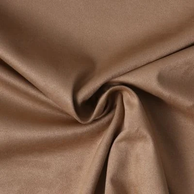 Tissu Suédine extensible  Elora aspect daim uni Beige - Par 10 cm