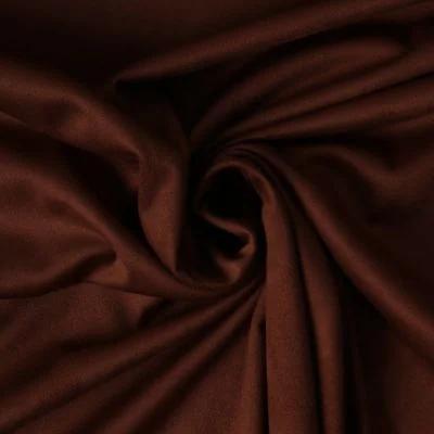 Tissu Suédine extensible  Elora aspect daim uni Chocolat - Par 10 cm