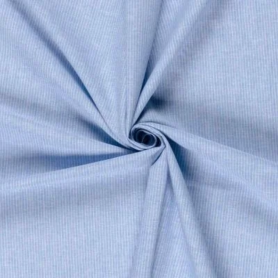 Tissu chambray coton uni Siena Bleu clair - Par 10 cm