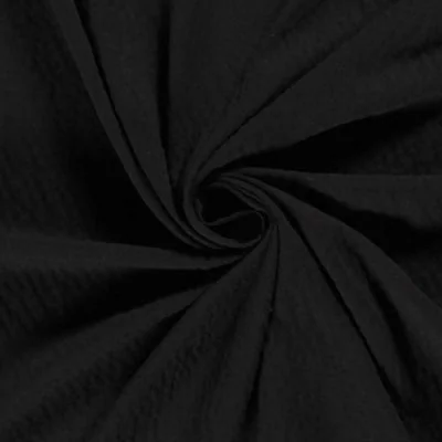 Tissu Viscose Bubble légèrement extensible uni Noir - Par 10 cm