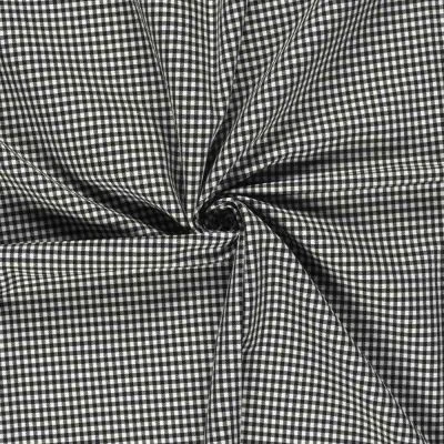 Tissu Bengaline de Viscose Mini Vichy blanc sur fond Noir - Par 10 cm