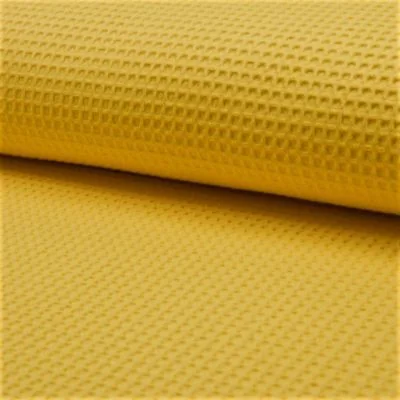 Tissu Nid d&#039;abeille Jaune ocre x10cm