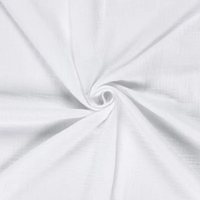 Tissu Double gaze de coton uni Blanc - Par 10 cm