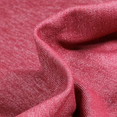 Tissu Denim Jeans Rouge foncé - Par 10 cm
