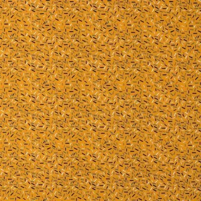 Tissu Jersey Coton Vermicelles Multicolores sur fond Moutarde - Par 10 cm