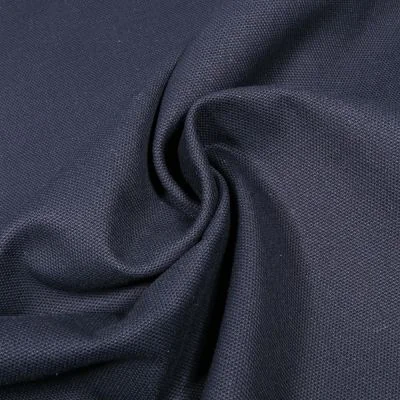 Tissu Toile Coton Canvas uni Bleu marine - Par 10 cm