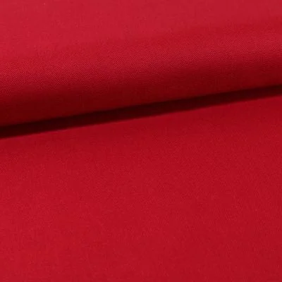 Tissu Toile Coton Canvas uni Rouge bordeaux - Par 10 cm