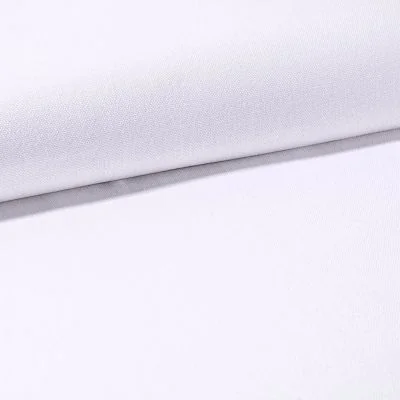 Tissu Toile Coton Canvas uni Blanc - Par 10 cm