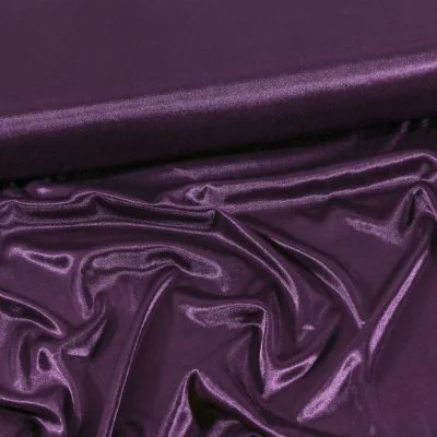 Tissu Doublure Maille Aubergine - Par 10 cm