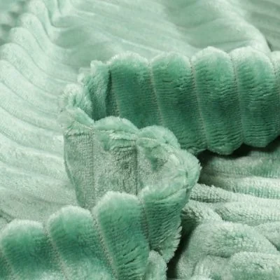 Tissu Minky Ultra doux côtelé Vert amande - Par 10 cm