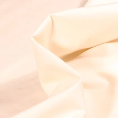 Tissu Popeline de coton mercerisé uni Elise Ecru - Par 10 cm